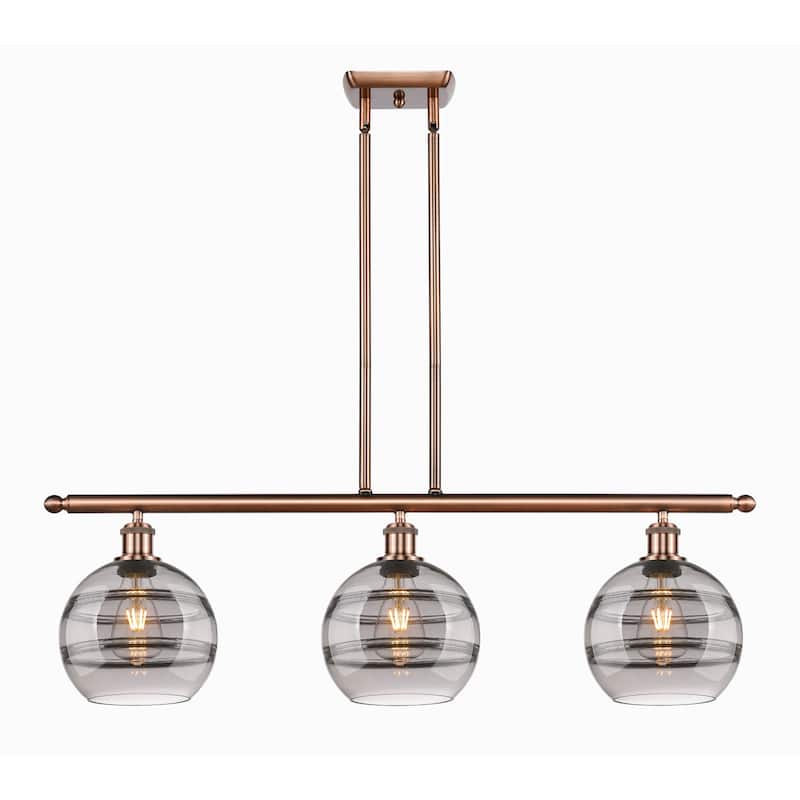 Innovations Lighting 516-3I-10-36 Rochester Linear Rochester 3 Light - Antique Copper / Smoked
