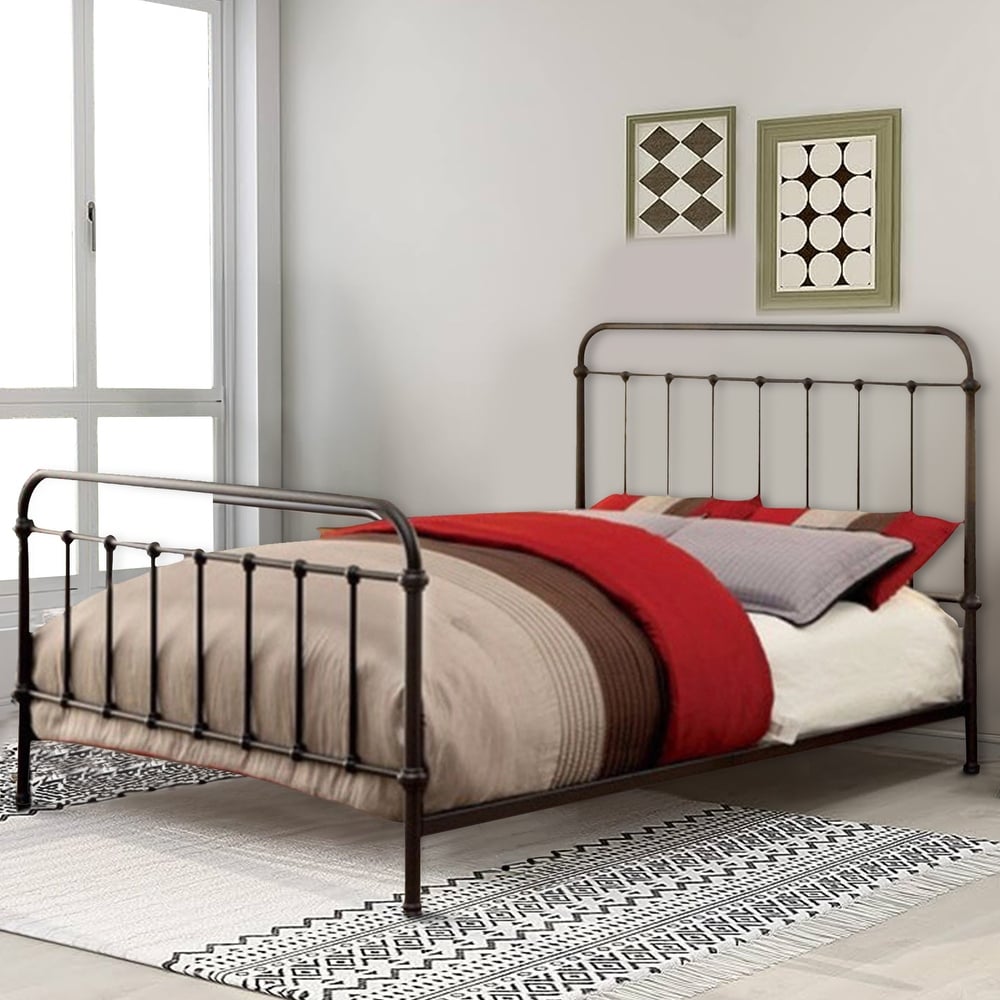 Benzara enchanting wooden king bed with display and on sale storage drawers