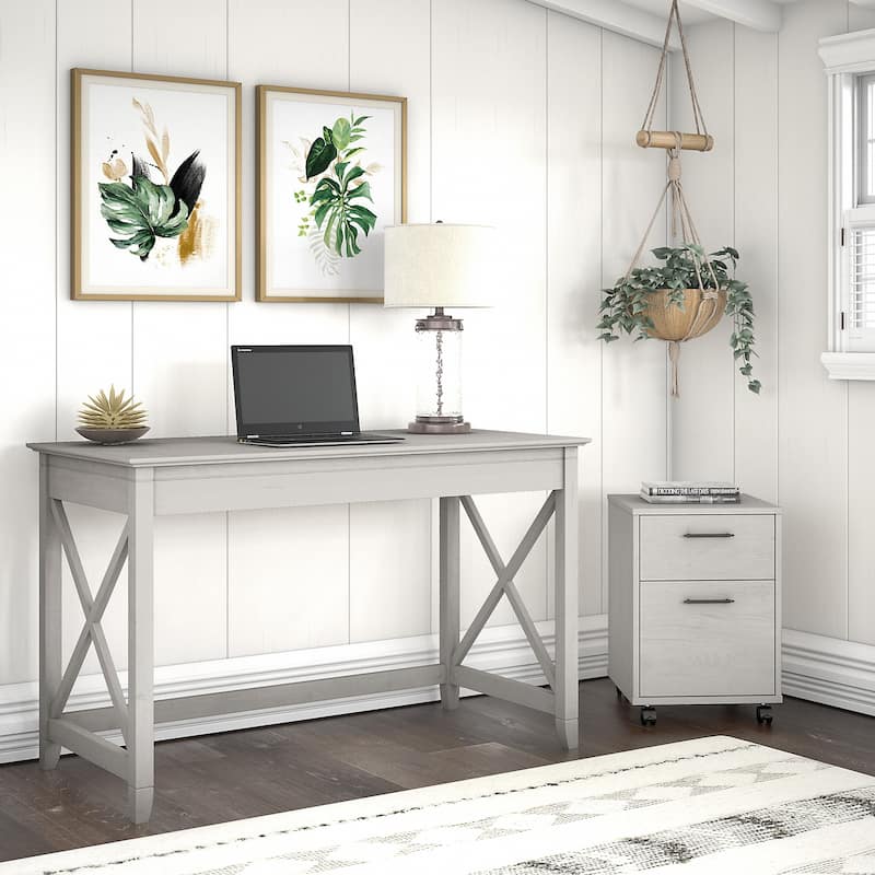Key West 48W Writing Desk with Mobile File Cabinet by Bush Furniture
