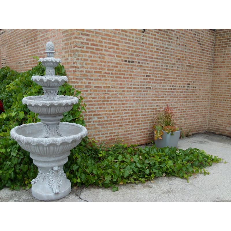 Cascading French Quarter Fountain Garden Fountain Sandstone Gray 84"