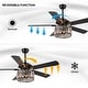 preview thumbnail 6 of 8, 52" Matte Black Modern Crystal Reversible Chandelier Indoor Ceiling Fan with Light and Remote - 52" D x 52" W x 19" H