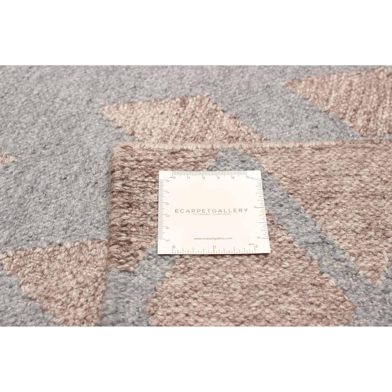 ECARPETGALLERY Flat-Weave Ankara FW Grey Wool Kilim - 4'11 x 7'11