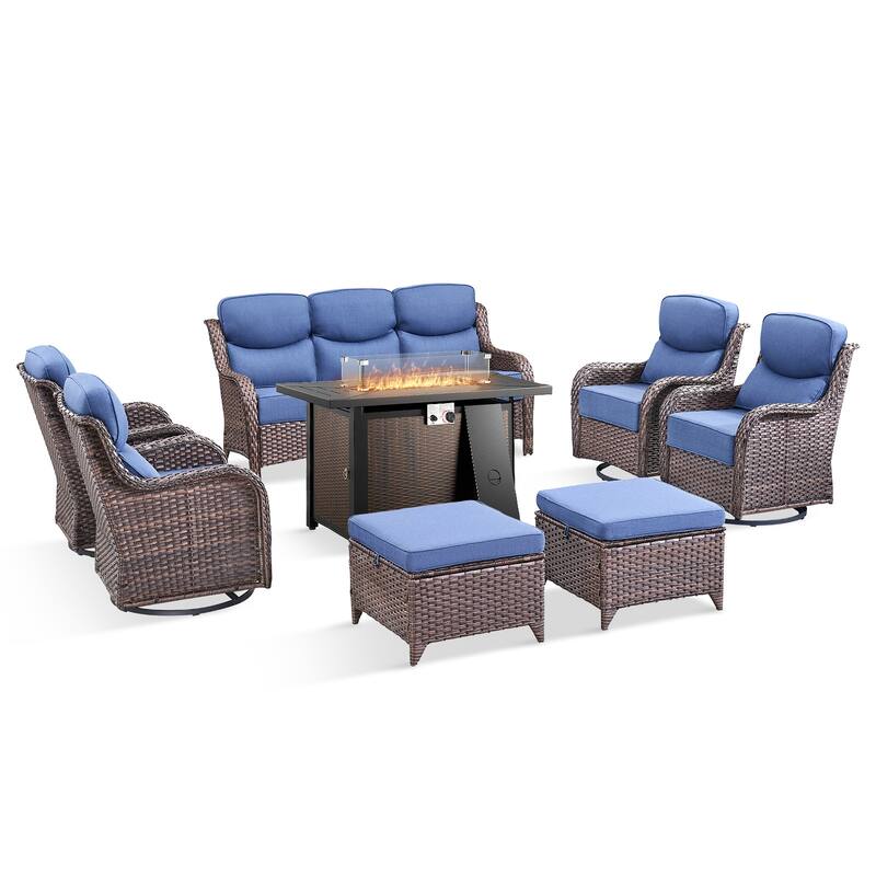 Pocassy Patio Furniture Set with 43 inch Fire Pit Table