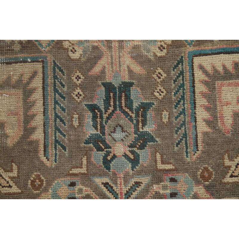 Geometric Tabriz Persian Vintage Accent Rug Hand-Knotted Wool Carpet - 2'7" x 4'10"