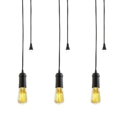 Globe Electric 65208 Vintage Single Light Plug-in Pendant - Pack of 3