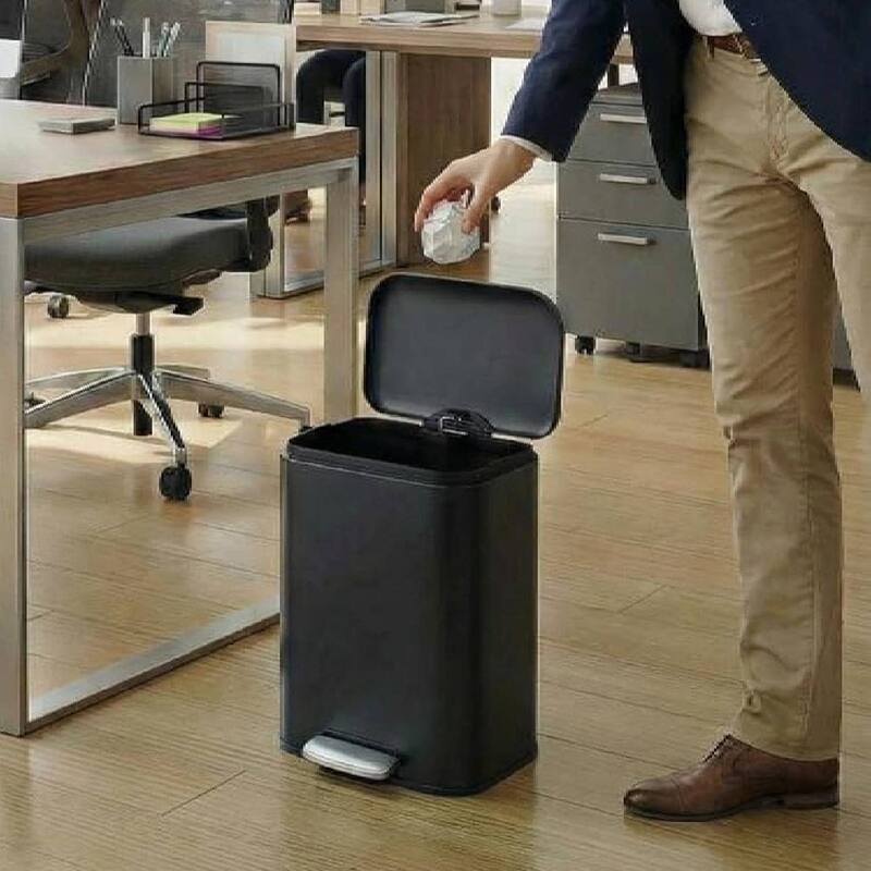 3.2 Gal Fingerprint-Proof Step Rubbish Bin, Trash Can for Bathroom, Kitchen
