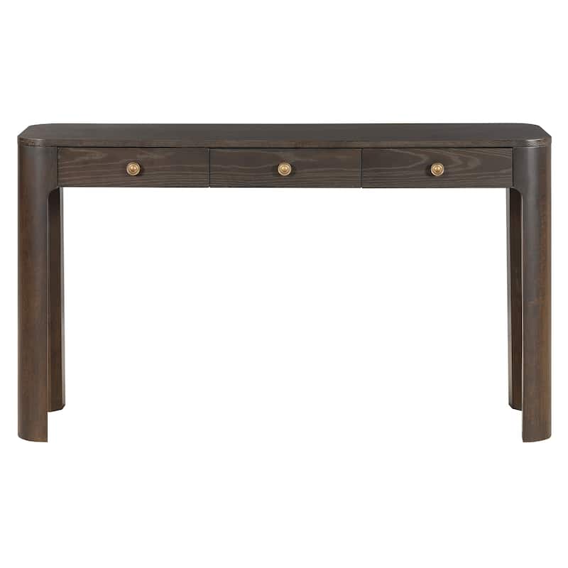 Curved Corners Console Table Entryway Table with 3 Drawers
