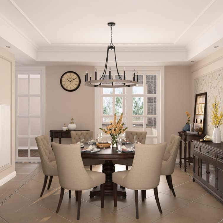 Acroma 12-light Acroma 12-light 34In Farmhouse Modern Wagon Wheel Chandelier - N/A