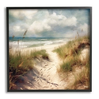 Stupell Sandy Footprints Beach Path Framed Giclee Art Design by RB ...