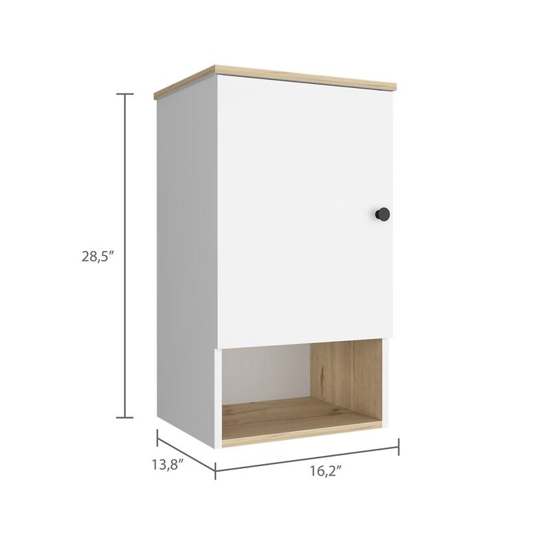 Medicine Cabinet with Soft Close, Single Door, Two Internal Shelves, Light Gray Finish - Easy Assembly