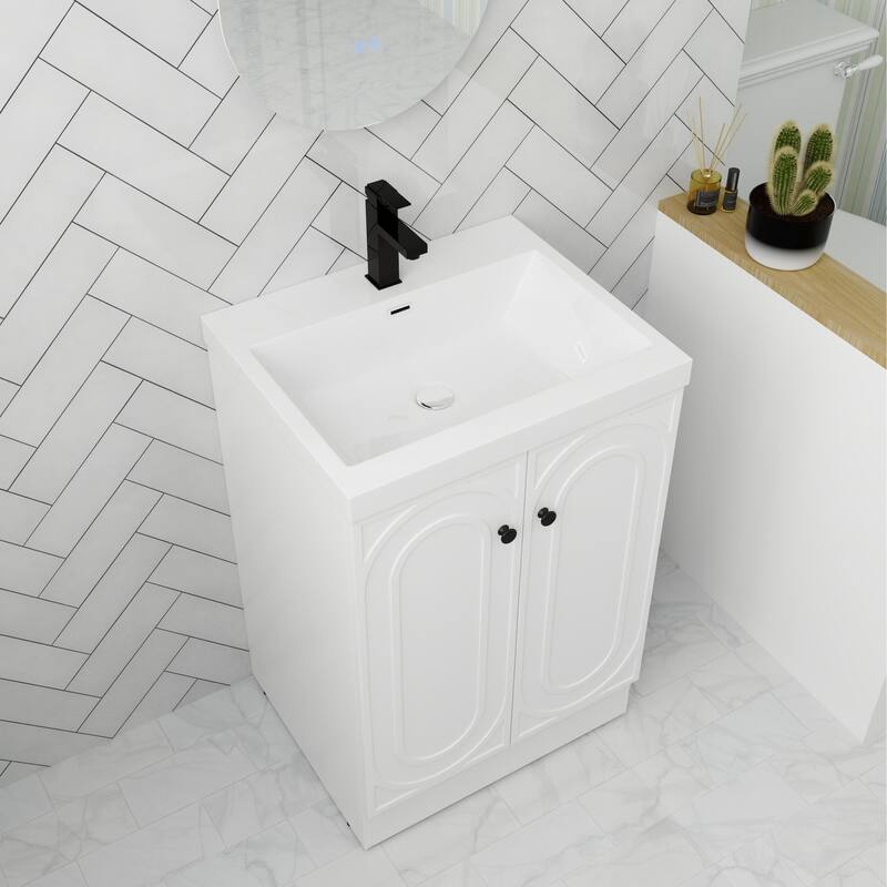 ARTCHIRLY 24/30/36 Inch Bathroom Vanity with Sink, Freestanding Bathroom Vanity with Soft Close Door and Adjustable Shelf