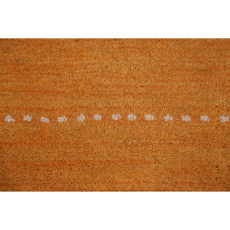 Hand Knotted Oriental 100% Wool Carpet Tribal Tribal Yellow & Gold Gabbeh Area Rug - 6' 3'' X 4' 7''