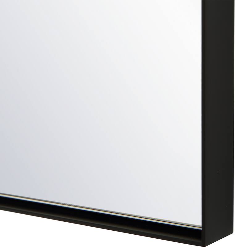 Arched Rectangular Frame Wall Mirror - 40" - Black