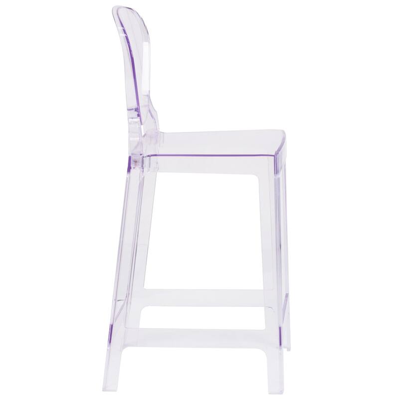 4Pk Ghost Counter Stool with Tear Back in Transparent Crystal - Wedding Chairs