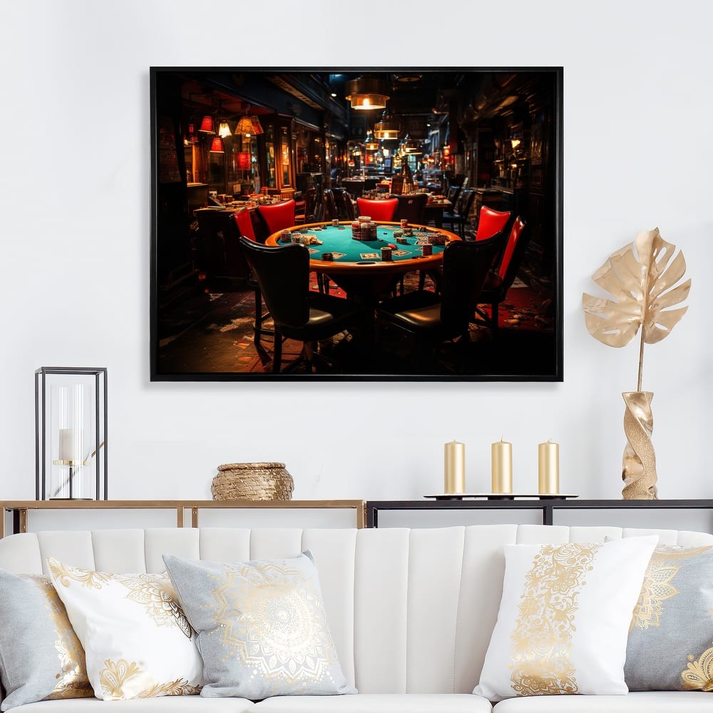 Designart "Casino Royale Blackjack II" Casino & Games Framed Canvas Prints