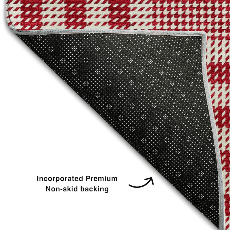 Premium Washable Super Soft Modern Plaid Mayfield Rug