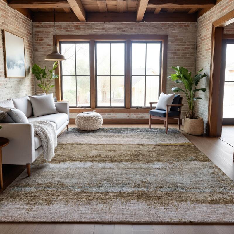 Premium Washable Super Soft Glam Modern Mayfield Rug - Beige - 9' x 12'