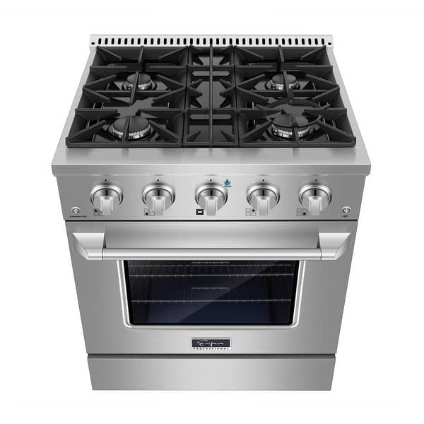 slide 1 of 9, Empava 30 in. 4.2 cu. ft. Slide-in Gas Range with 4 Sealed Burners - 30"
