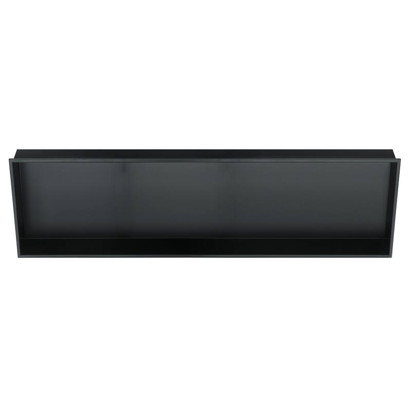 12-in x 36-in Ultra-thin Frame Recessed Stainless Steel Shower Niche Matte Black