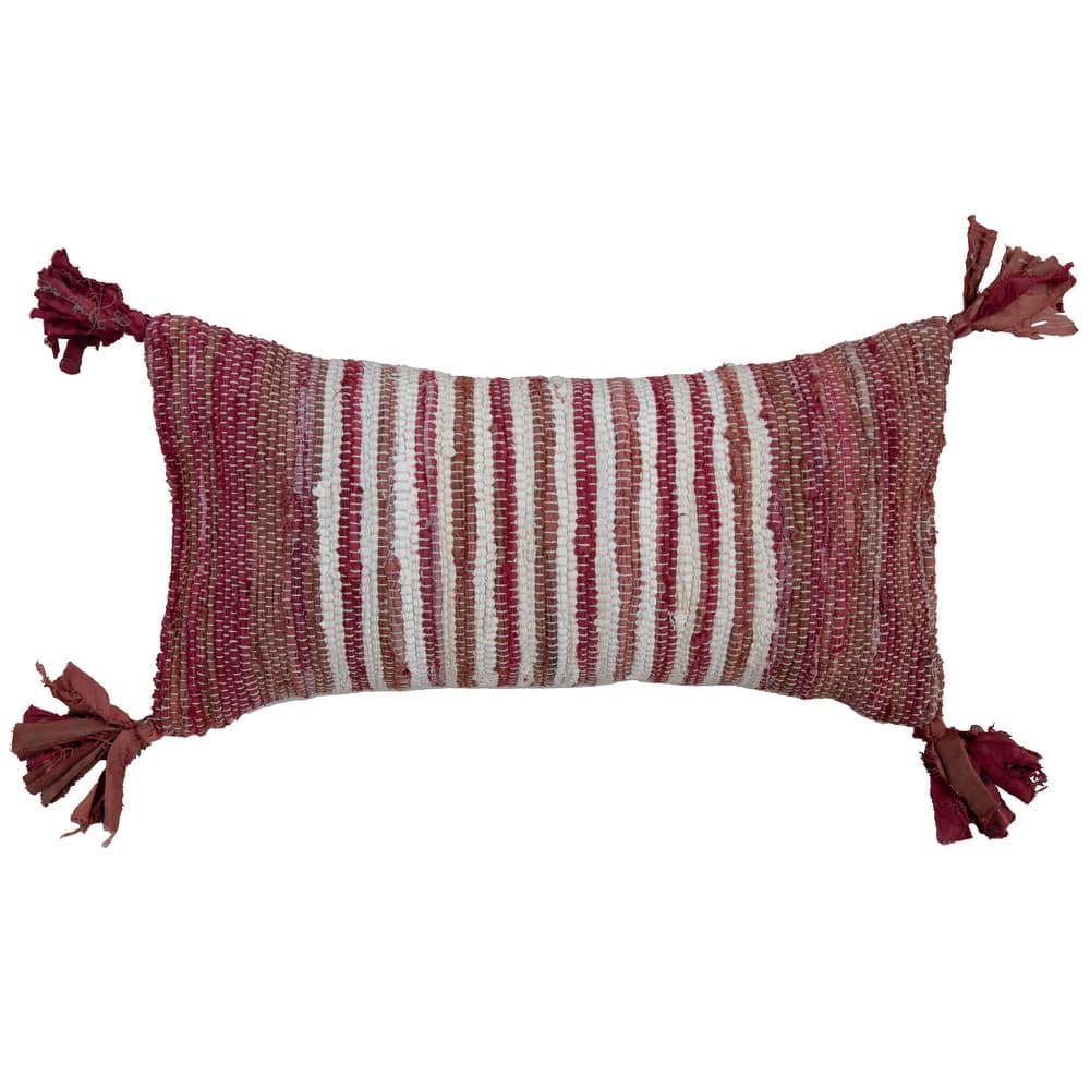 Rizzy Home Striped Textured Recycled Denim Throw Pillow