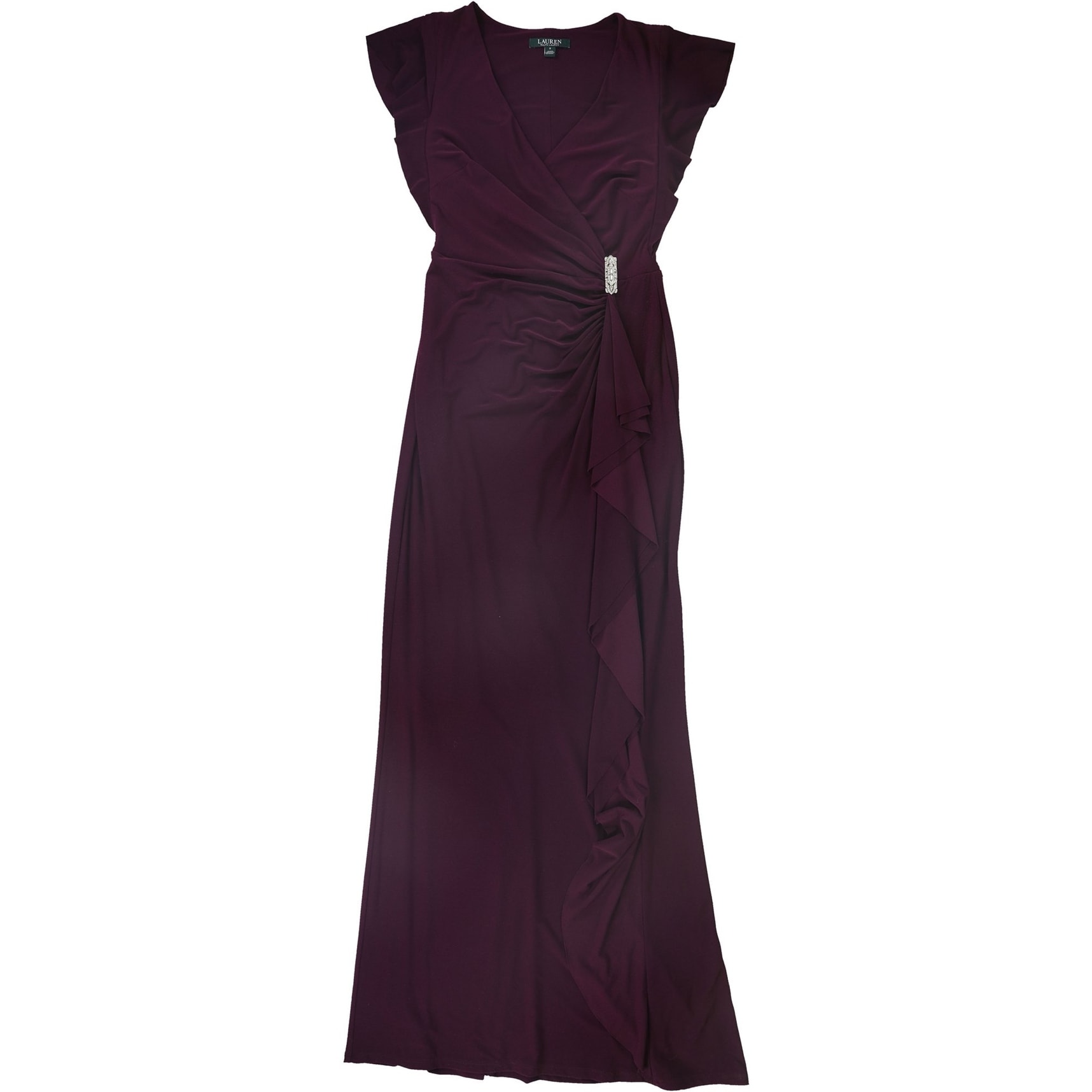 purple ralph lauren dress Lauren Ralph Lauren Women's Jersey Off-the-Shoulder Gown
