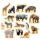 preview thumbnail 1 of 5, TickiT Wooden Wild Animal Blocks - Set of 15 - Natural Natural - Kids