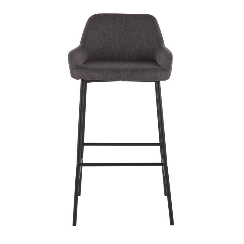 Carbon Loft Galotti Black Fixed-Height Upholstered Bar Stool - Set of 2