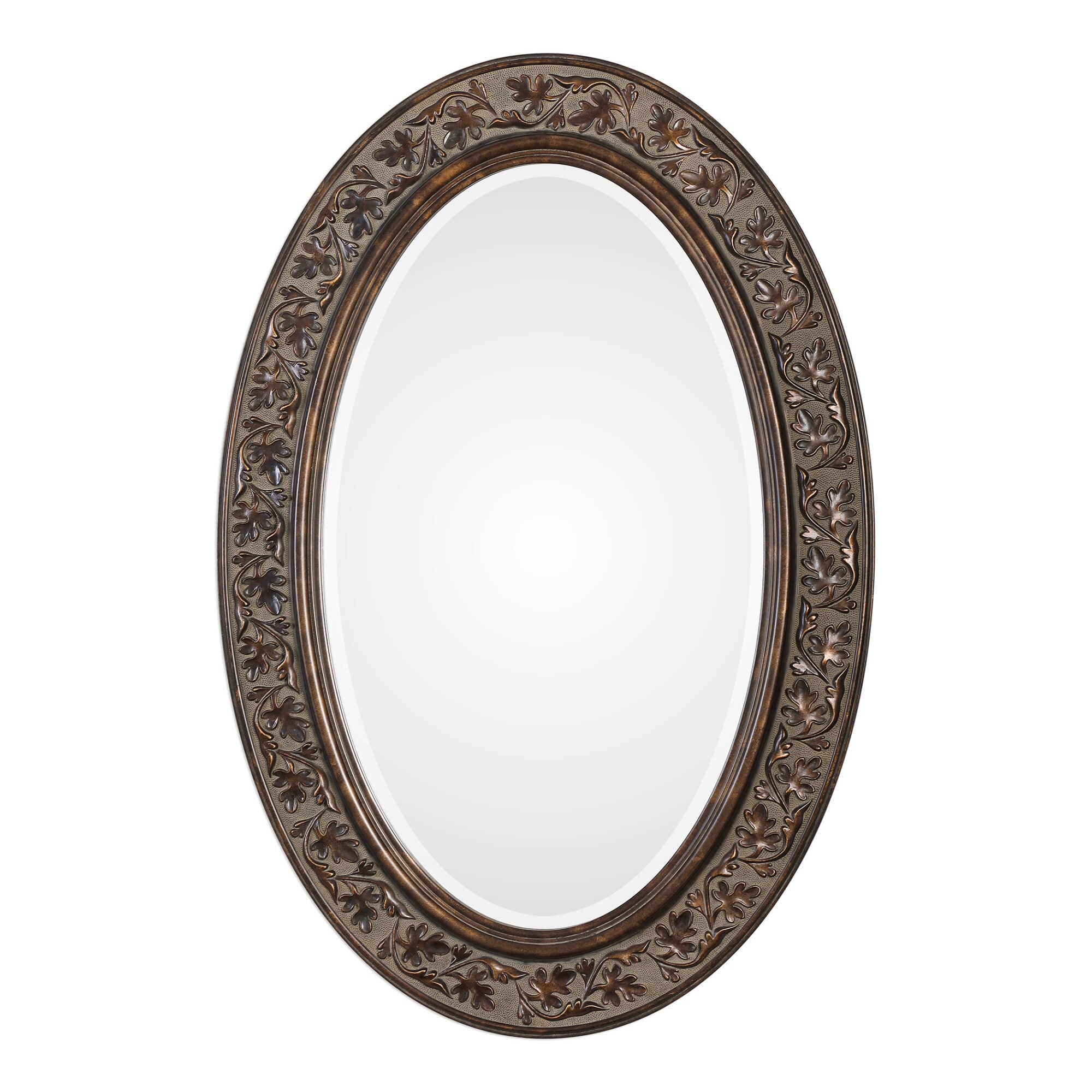 Shop Black Friday Deals On Delacora Um W00430 34 X 23 Antique Embossed Leaf Frame Oval Wall Bronze Overstock 29568877