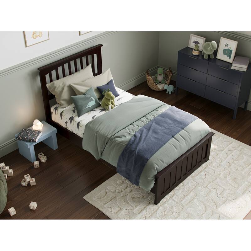Becket Solid Wood Low Profile Platform Bed with Matching Footboard