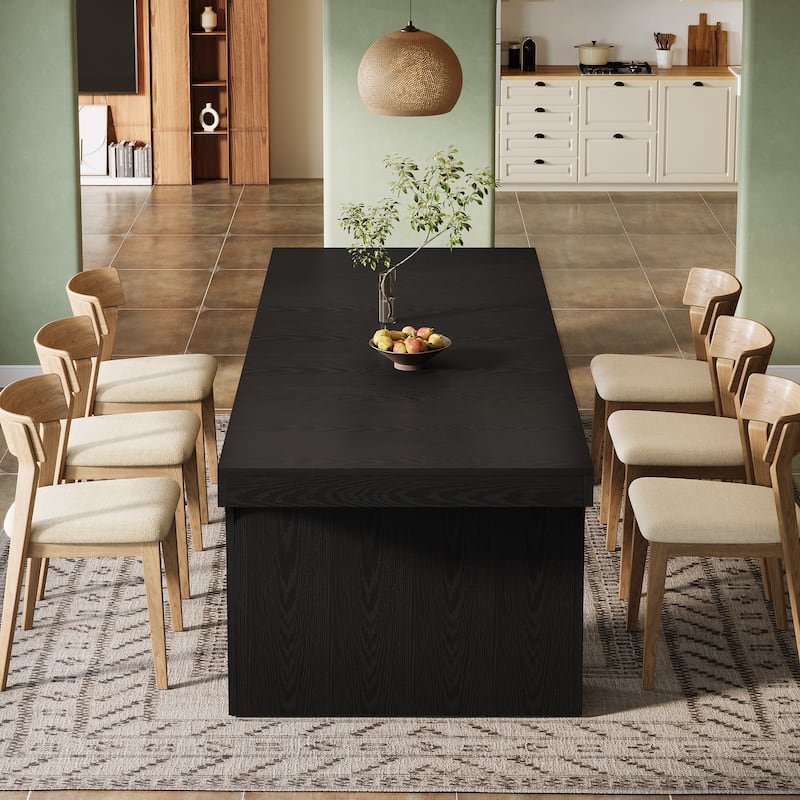 Farmhouse Rectangular Dining Table for 6-8 People with Sled Base