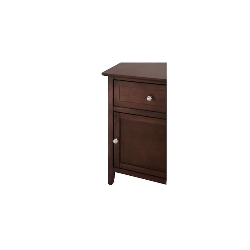 Cappuccino Nightstand 28x23x17 with Three Drawers, Contemporary Bedside Table for Storage and Sleek Bedroom Modern Accent