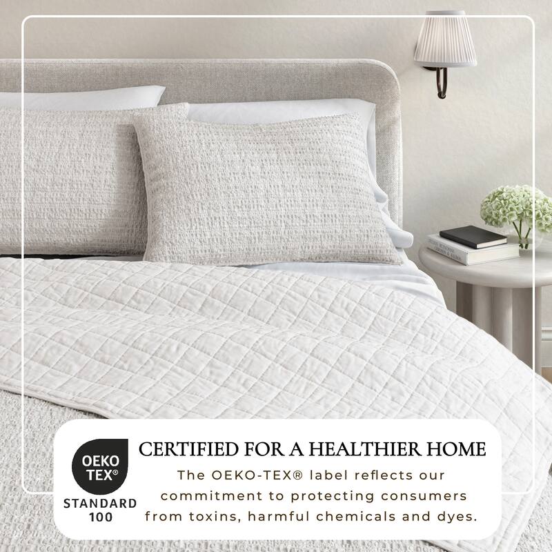 Linery & Co. 100% Cotton Honeycomb Waffle Garment Washed Quilt Set.