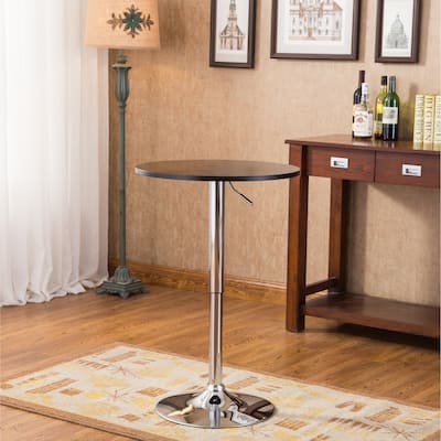 Adjustable Wood and Metal Bar Table