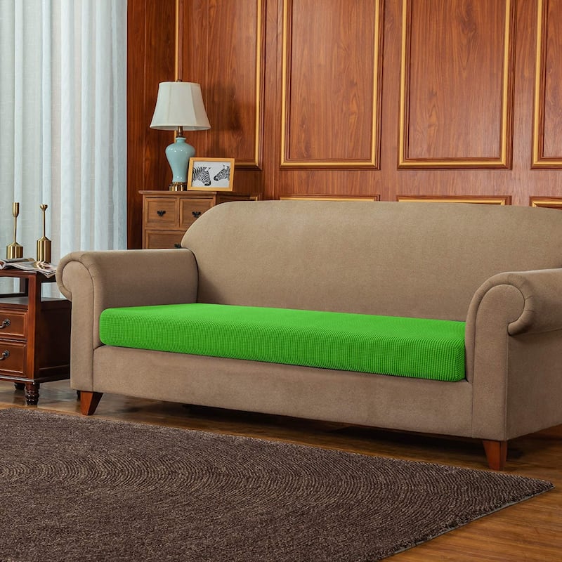 Subrtex Stretch Sofa Cushion Cover Textured Grid Furniture Covers - Grass Green