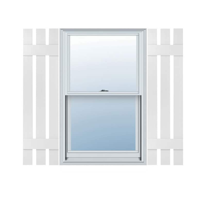 Builders Edge, Standard Three Board Spaced, Board-n-Batten Shutters, Includes Matching Installation Spikes (Per Pair)