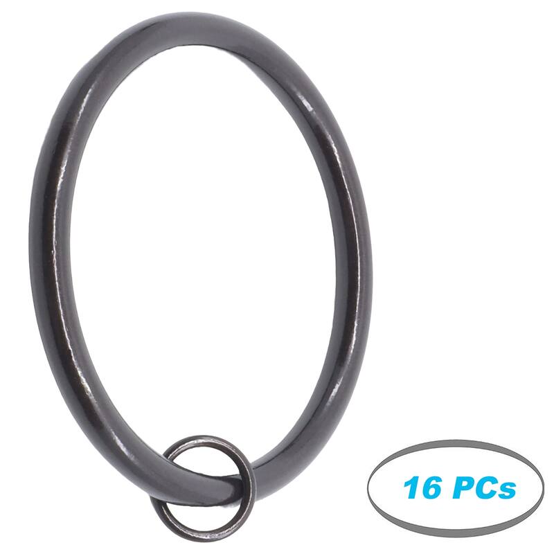 Meriville 2.5" Inner Diameter Metal Curtain Rings with Eyelets