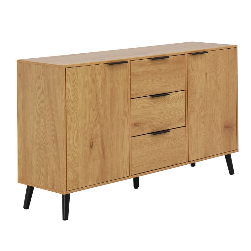 Sideboard Buffet Cabinet with 3 Drawers and 2 Doors