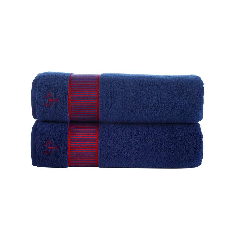 Brooks Brothers Fancy Border 2 pcs Bath Sheets On Sale Bed Bath