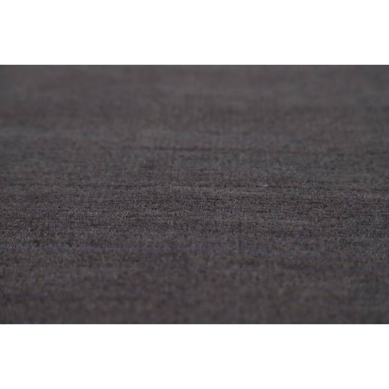 Striped Gray Blue Gabbeh Modern Area Rug Hand-Knotted Wool Carpet - 5'5"x 8'1"
