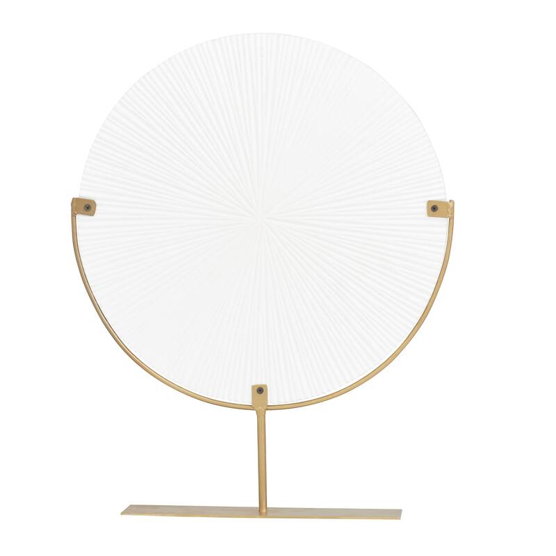 CosmoLiving by Cosmopolitan Gold, Black or White Wood Carved Starburst Decorative Sculpture with Stand