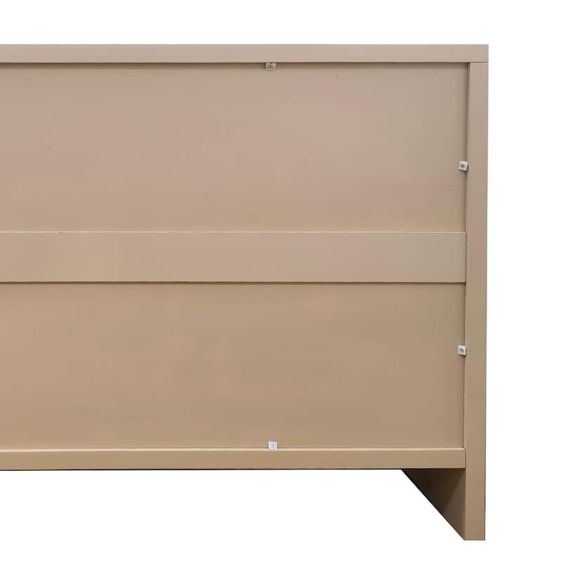 Wood Storage Cabinet with Adjustable Shelves for Living Room or Entryway Organization