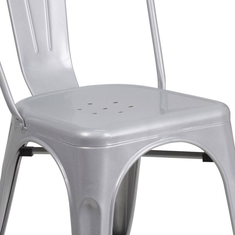 Metal Indoor-Outdoor Stackable Chair