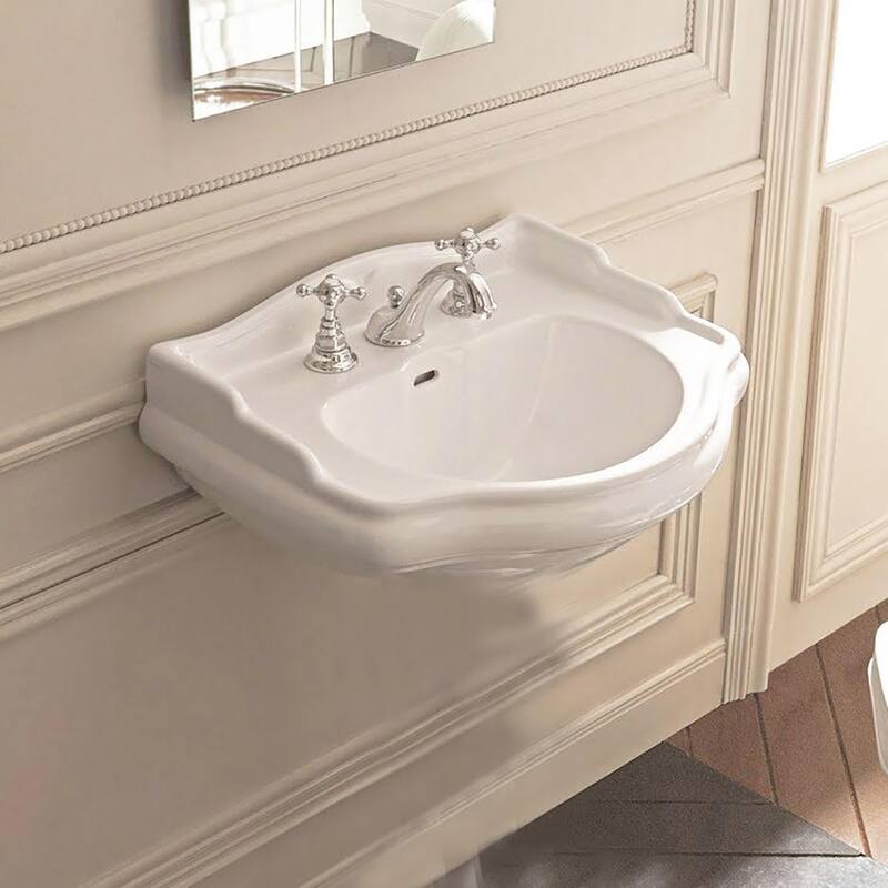 WS Bath Collections Retro 1046.03-4 Retro 27-3/16" Specialty Ceramic - Glossy White
