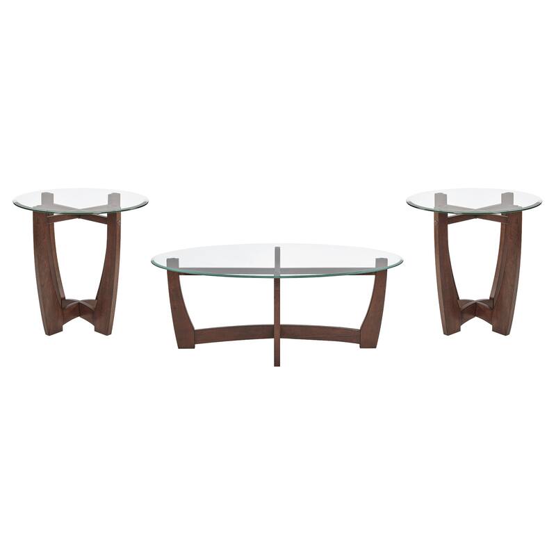 48-inch, Modern Oval Coffee Table Glass Coffee Table with Glass Top and Solid Wood Frame, for Living Rooms