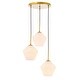 preview thumbnail 6 of 4, Gerald 3-Light Glass Pendant 8.6/18.1 - Brass/Frosted