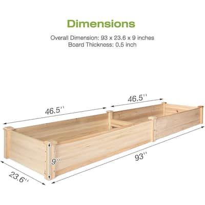 Wooden Raised Garden Bed Planter Backyard Elevated Planter Box