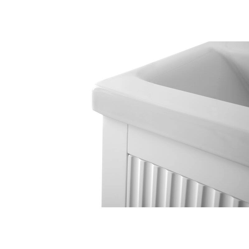 Vanity Art 20" Single Sink Bathroom Vanity Cabinet with Ceramic Top