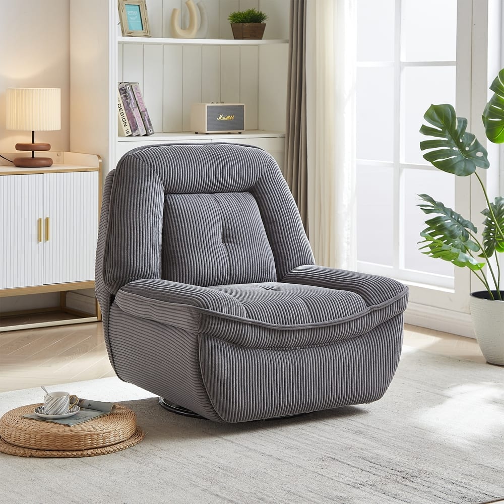360 Degree Swivel Upholstered Manual Recliner Chair