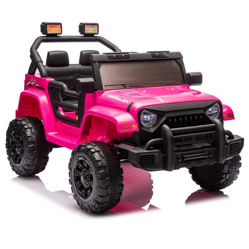 Ride on Truck Car with Removable Steering Wheel, Electric Car for Kids with LED Lights, Battery Powered Electric Car