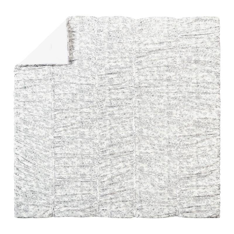 Floral Toile Ruched Textured Comforter Set